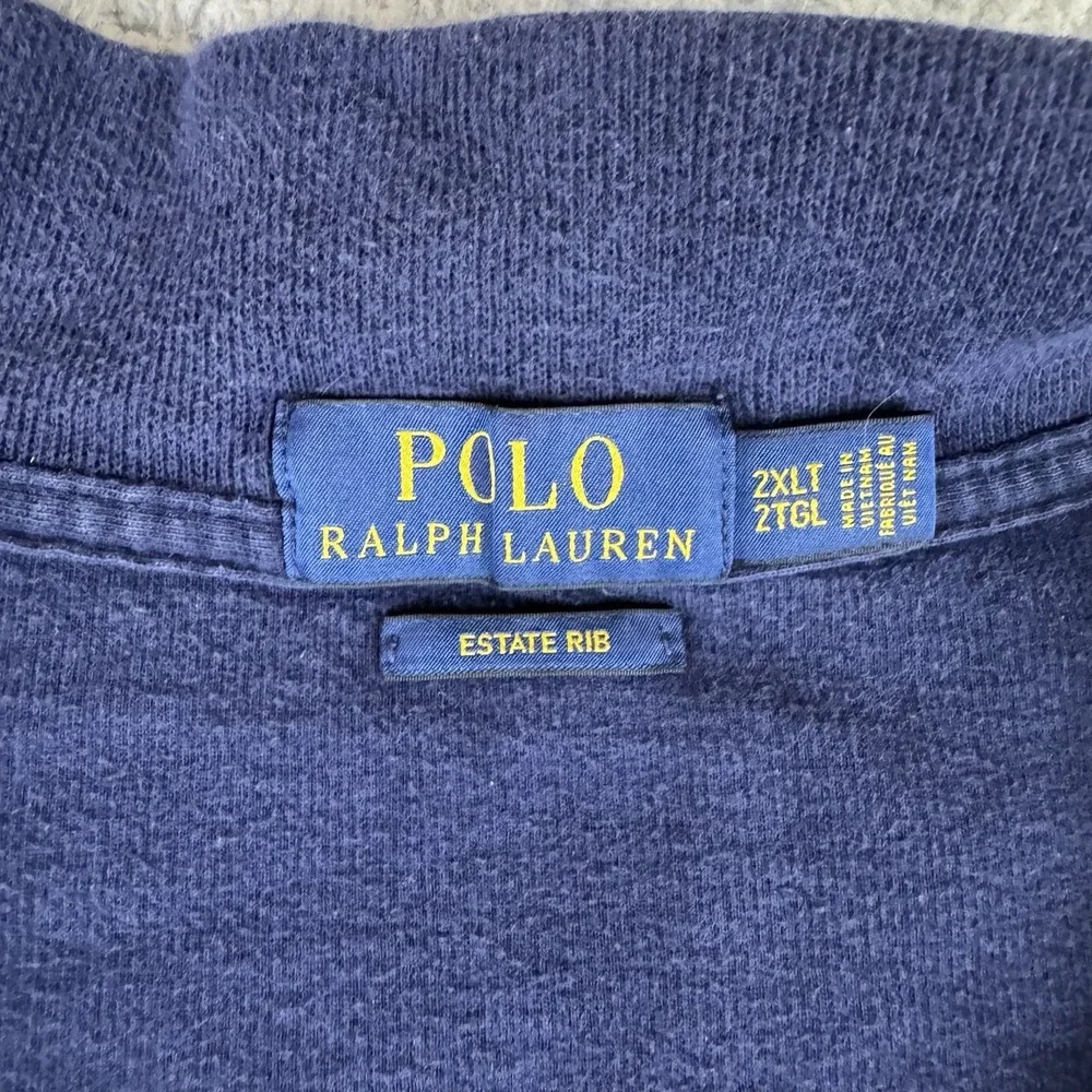 Polo Ralph Lauren Estate Rib 1/4 Zip Casual Pullover Sweater Men's‎ 2Xlt Navy